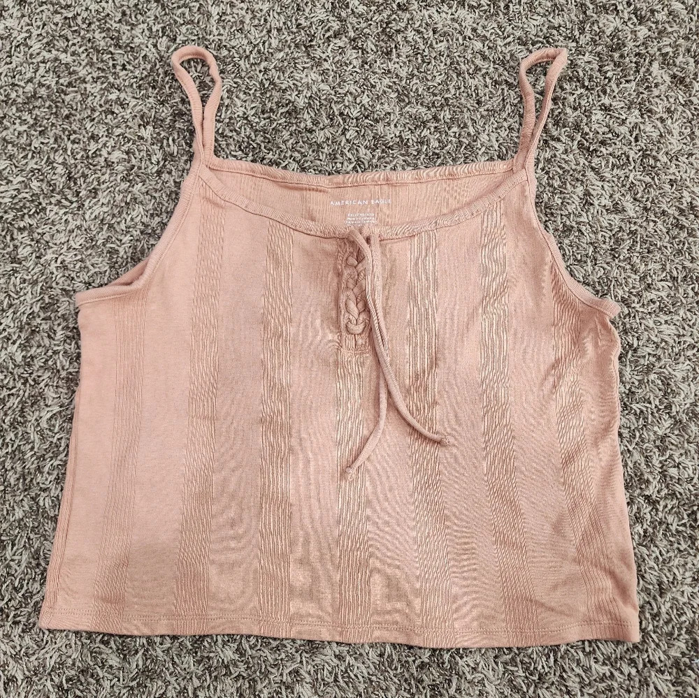 American Eagle crop tank top size XXL Tan